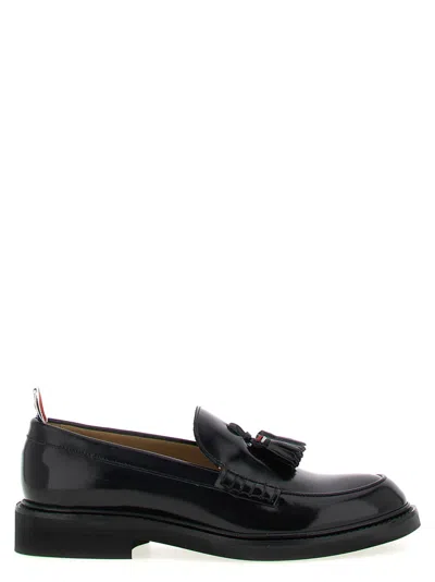 Thom Browne Shiny Round Toe Loafers With Tassel Detail In Black