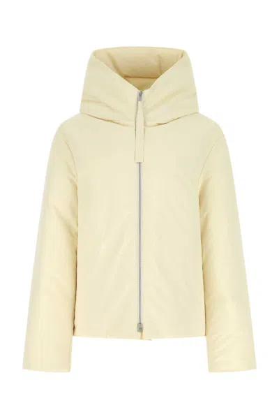 Jil Sander Padded Hooded Jacket In White