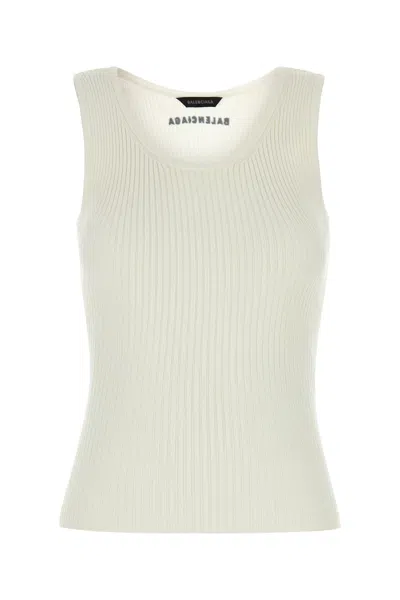 Balenciaga White Sleeveless Tank Top