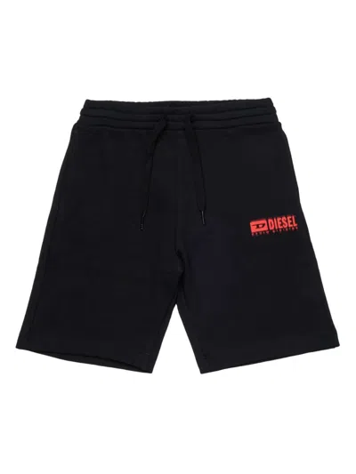 Diesel Fleece Shorts With Logo In Black