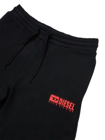 Diesel Fleece Shorts With Logo In Black