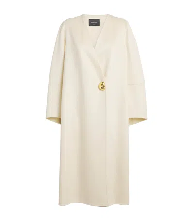 Fabiana Filippi Cashmere Wrap Coat In White