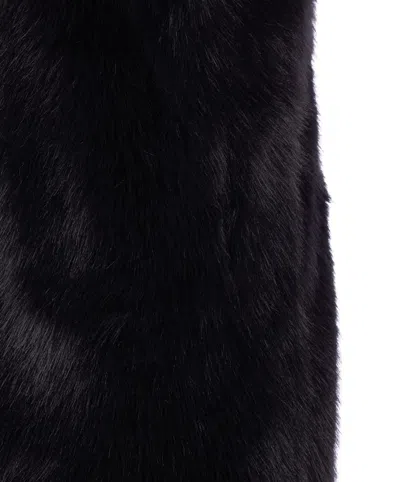 Herno Black Sleeveless Vest With Concealed Closure On The Front In Ecofur Woman In Black