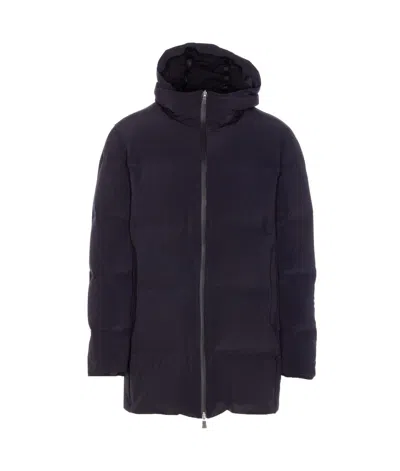 Herno New Impact Medium Weight Hooded Down Jacket In Blue