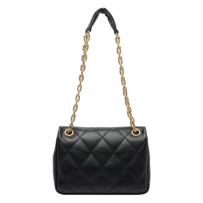 Burberry Black Quilted Crossbody Bag With Ekd Plaque On The Front And Chain-link Shoulder Strap In Leather Wo