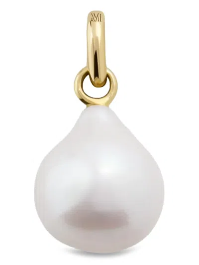 Monica Vinader Baroque Pearl Charm In Yellow