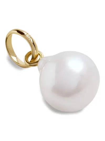 Monica Vinader Baroque Pearl Charm In Yellow