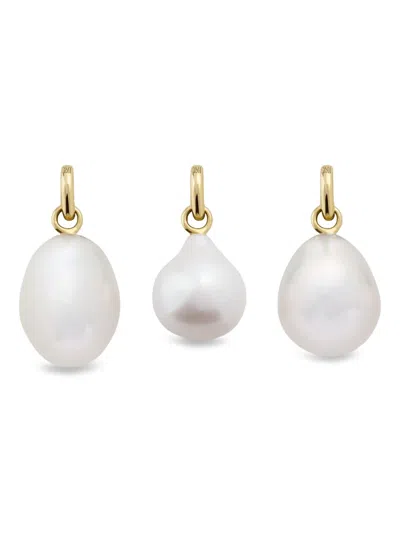 Monica Vinader Baroque Pearl Charm In Yellow
