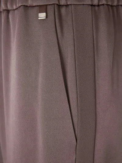 Herno Drawstring Casual Pants In Burgundy