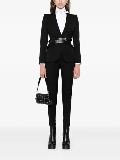 Alexander Mcqueen Wool Single-breasted Blazer In Black