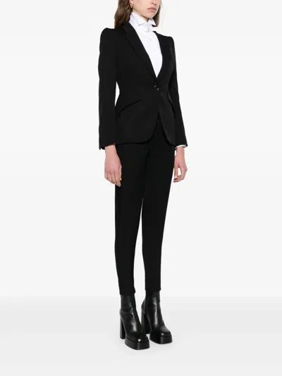 Alexander Mcqueen Wool Single-breasted Blazer In Black