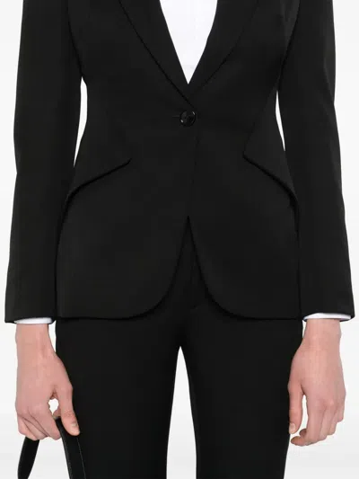Alexander Mcqueen Wool Single-breasted Blazer In Black