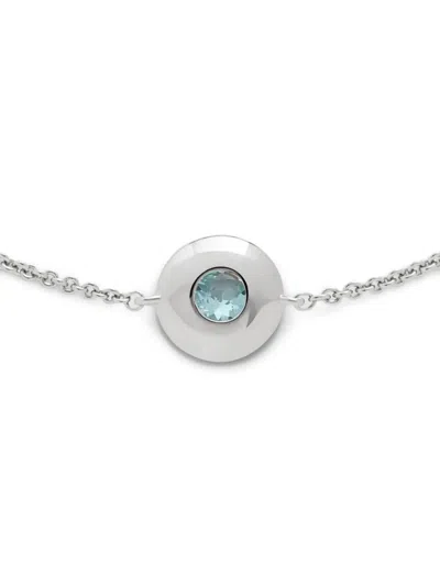 Monica Vinader Sterling Silver December Birthstone Chain Bracelet Turquoise In Metallic
