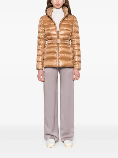 Herno Quilted Down Jacket In Brown