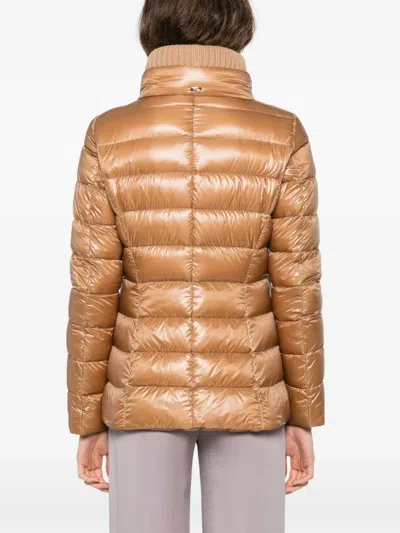 Herno Quilted Down Jacket In Brown