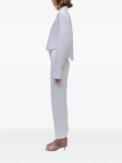 Simkhai Renata Cropped Button-front Shirt In White