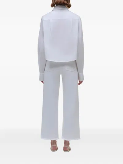 Simkhai Renata Cropped Button-front Shirt In White