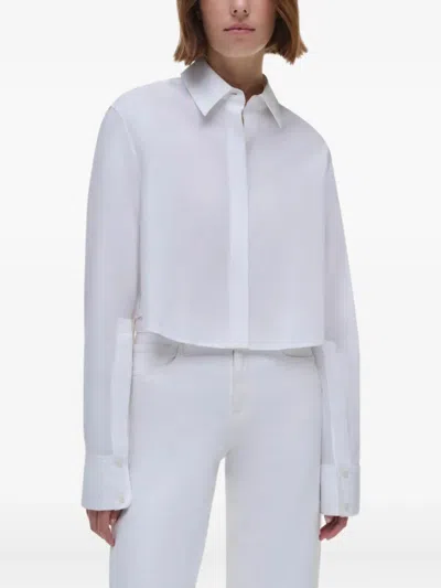 Simkhai Renata Cropped Button-front Shirt In White