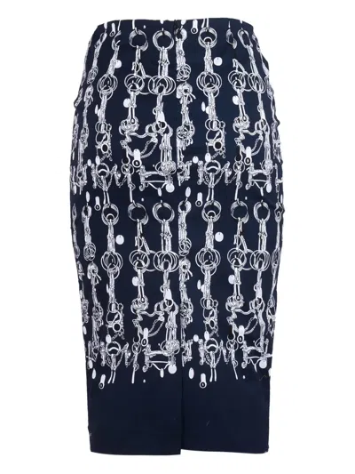 Samantha Sung Horse Chain Cs 60s Celine Dress Long Sleeveless Dress In Blue