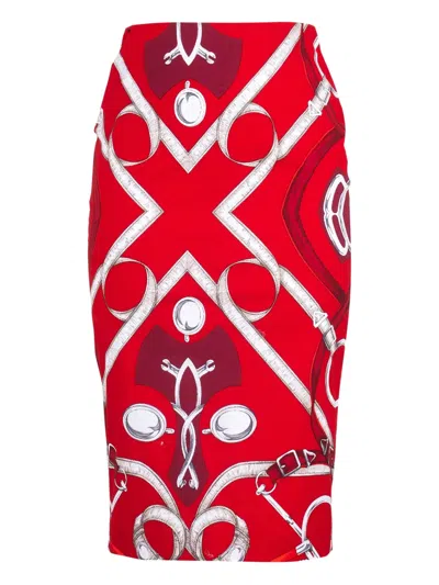Samantha Sung Secretariat Horse Chloe Skirt Long Skirt In Red