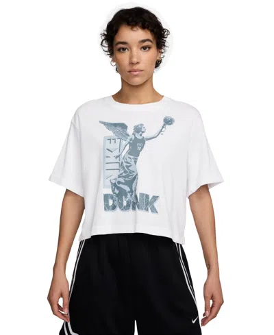 Nike Women's Cotton Short-sleeve Cropped Basketball T-shirt In White