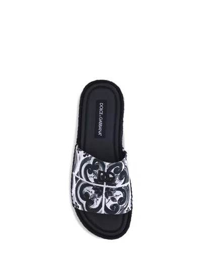Dolce & Gabbana Shell Print Cotton Sandals