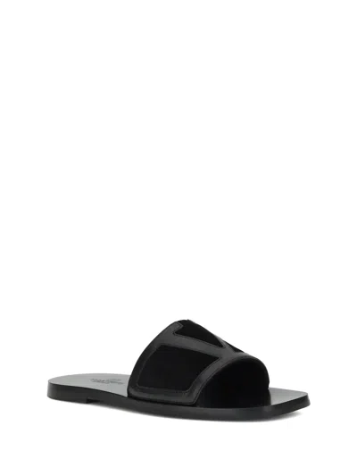 Valentino Coolside Rubber Slides In Black