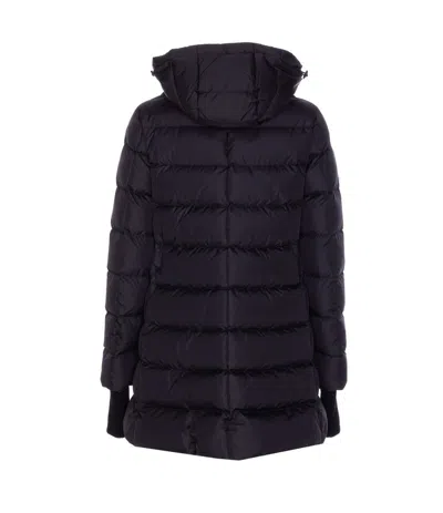 Herno Chamonix Down Jacket With Detachable Hood And Ribbed Cuffs In Black