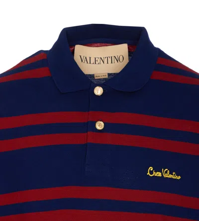 Valentino Striped Polo Shirt Regular Collar