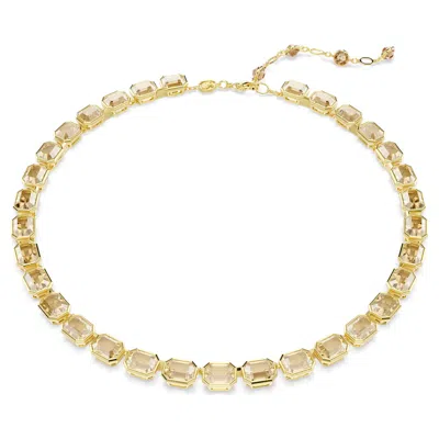 Swarovski Millenia Tennis Gold-tone Emerald-cut Necklace
