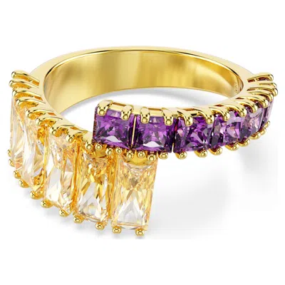 Swarovski Multicolored Gold-tone Plated Matrix Ring In Gold