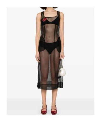 Simone Rocha Square-neck Dress In Black