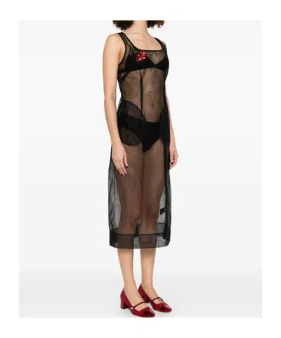 Simone Rocha Square-neck Dress In Black