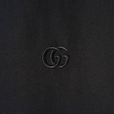 Gucci Cotton Poplin Dress With Horsebit Belt In Black