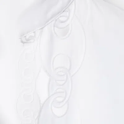 Gucci Cotton Poplin Shirt Dress With Embroidery In White