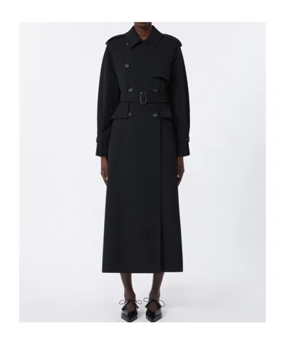 Max Mara Manuela Camel Sable Long Robe Coat In Black