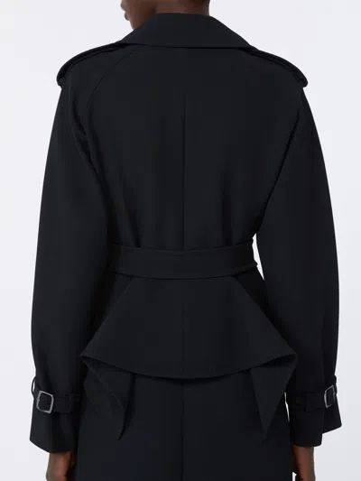 Max Mara Manuela Camel Sable Long Robe Coat In Black