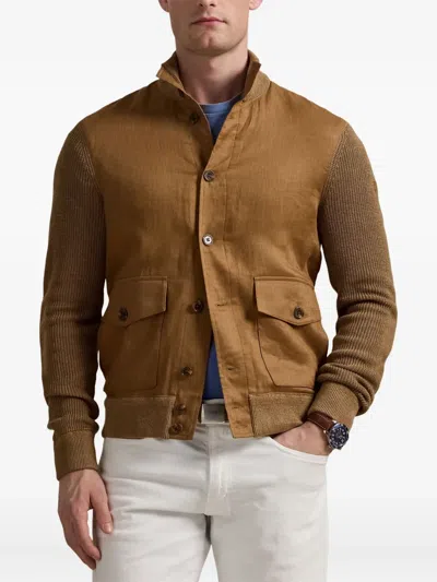 Polo Ralph Lauren Hybrid Panelled Jacket In Brown