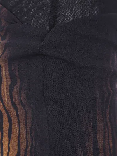 Jean Paul Gaultier Animal Print High Waist Sheer Overlay Skirt In Brown