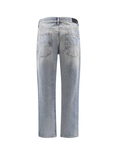 Amiri Distressed Straight Jeans With Belt Loops In Blue