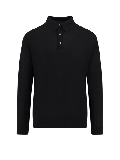Kiton Ciro Buttoned Polo Shirt In Black