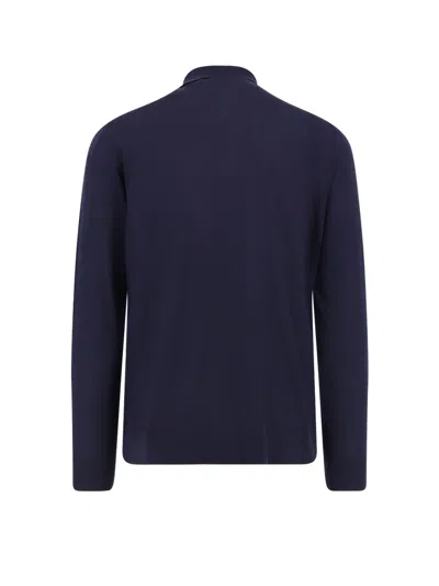 Kiton Long Sleeve Polo Shirt In Blue