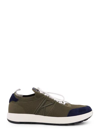 Kiton Low-top Sneakers In Mesh With Suede Profiles In Multi
