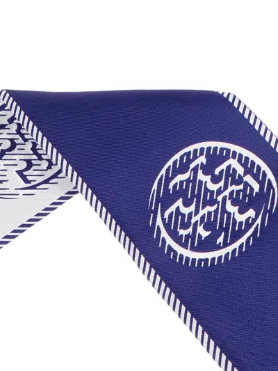 Tory Burch Medallion Logo Ribbon Silk Tie