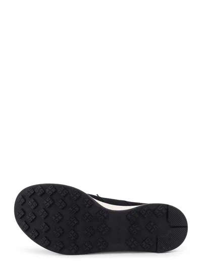 Kiton Low-top Sneakers In Mesh With Suede Profiles In Black