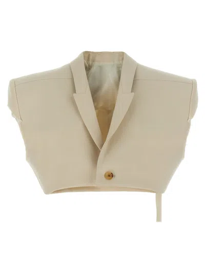 Rick Owens Sleeveless Strap Vest With Notched Lapel