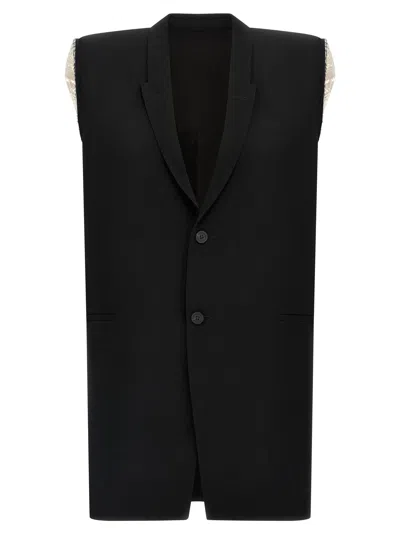 Rick Owens Tailored Sl Sleeveless Jacket With Back Belt