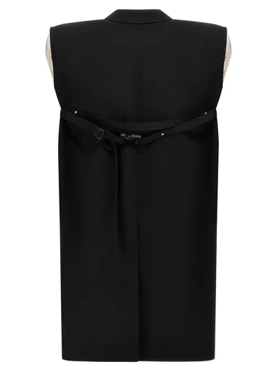 Rick Owens Tailored Sl Sleeveless Jacket With Back Belt