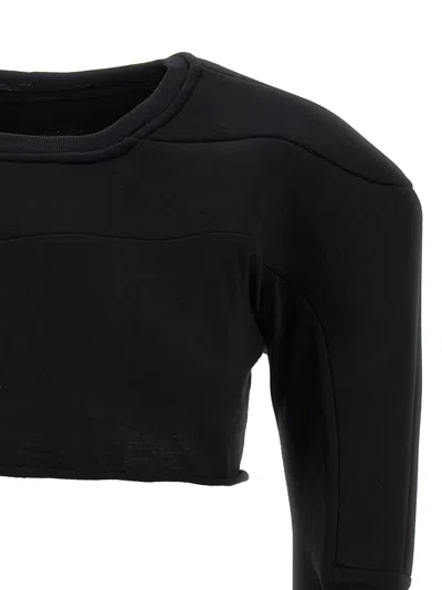 Rick Owens Black Champion Edition Girdered Cropped Harness T-shirt In Black