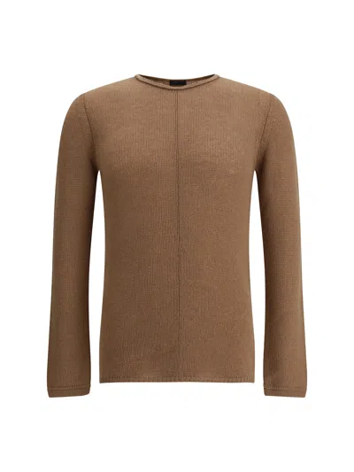 Prada Camel Cashmere Sweater In Brown
